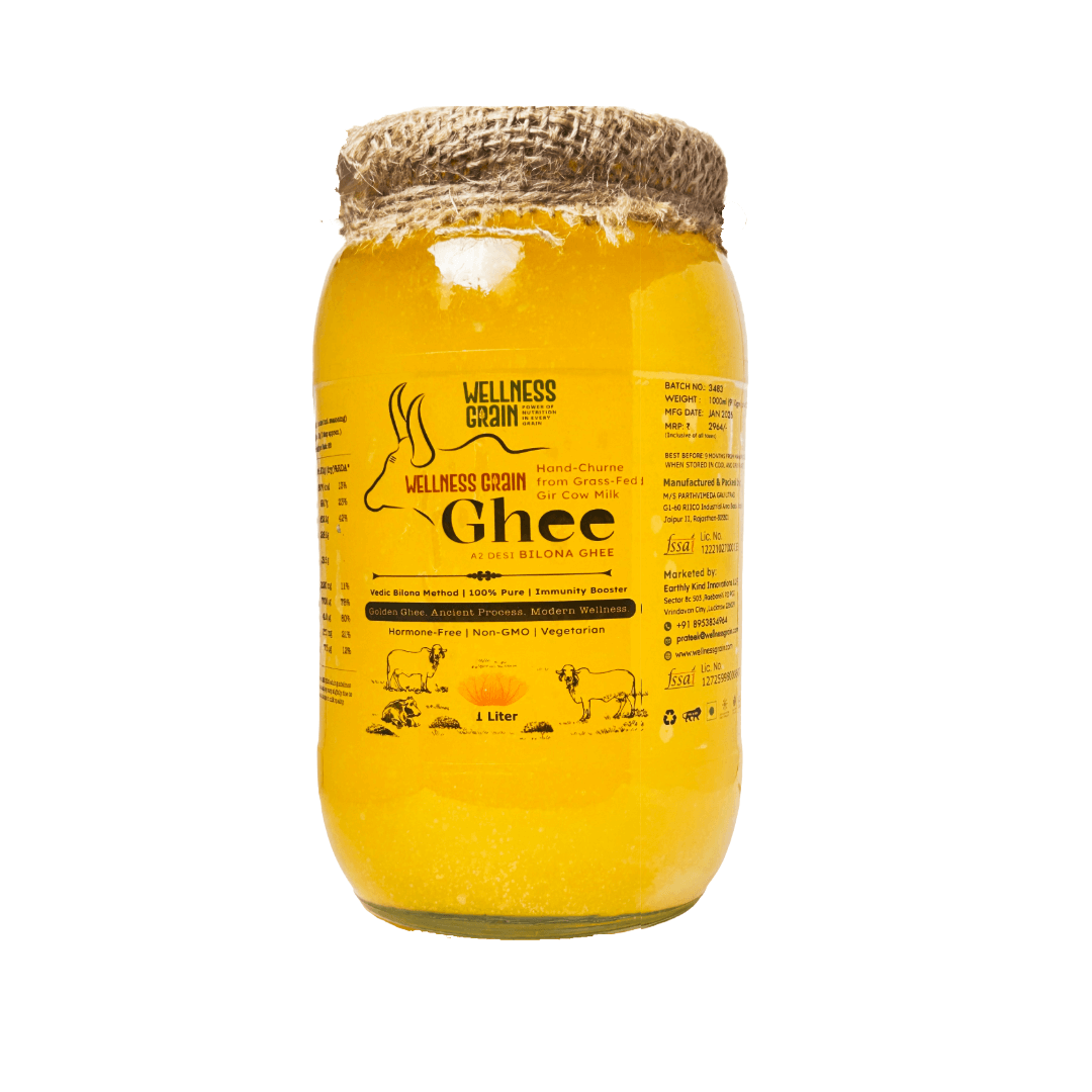 Wellness Grain A2 Gir Cow Bilona Ghee jar