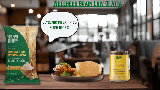 Low GI atta used for diabetes friendly Indian meals  Healthy rotis made from low glycemic index wheat atta  Atta suitable for blood sugar management and daily nutrition