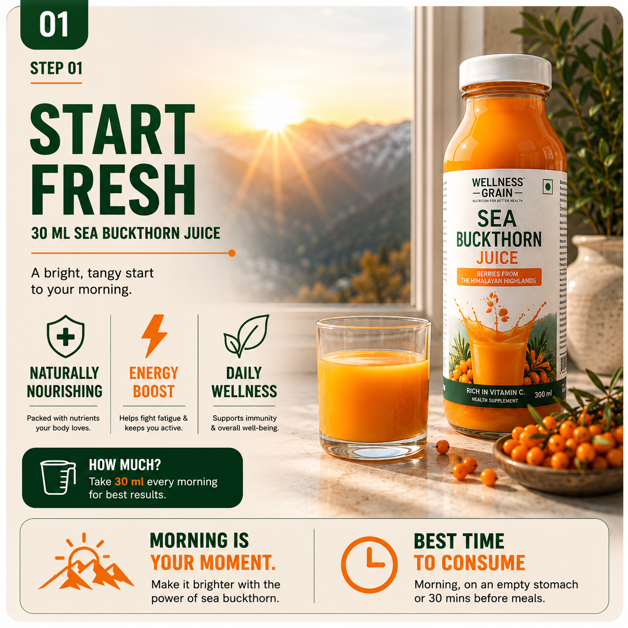 START YOUR DAY WITH SEA BUCKTHORN