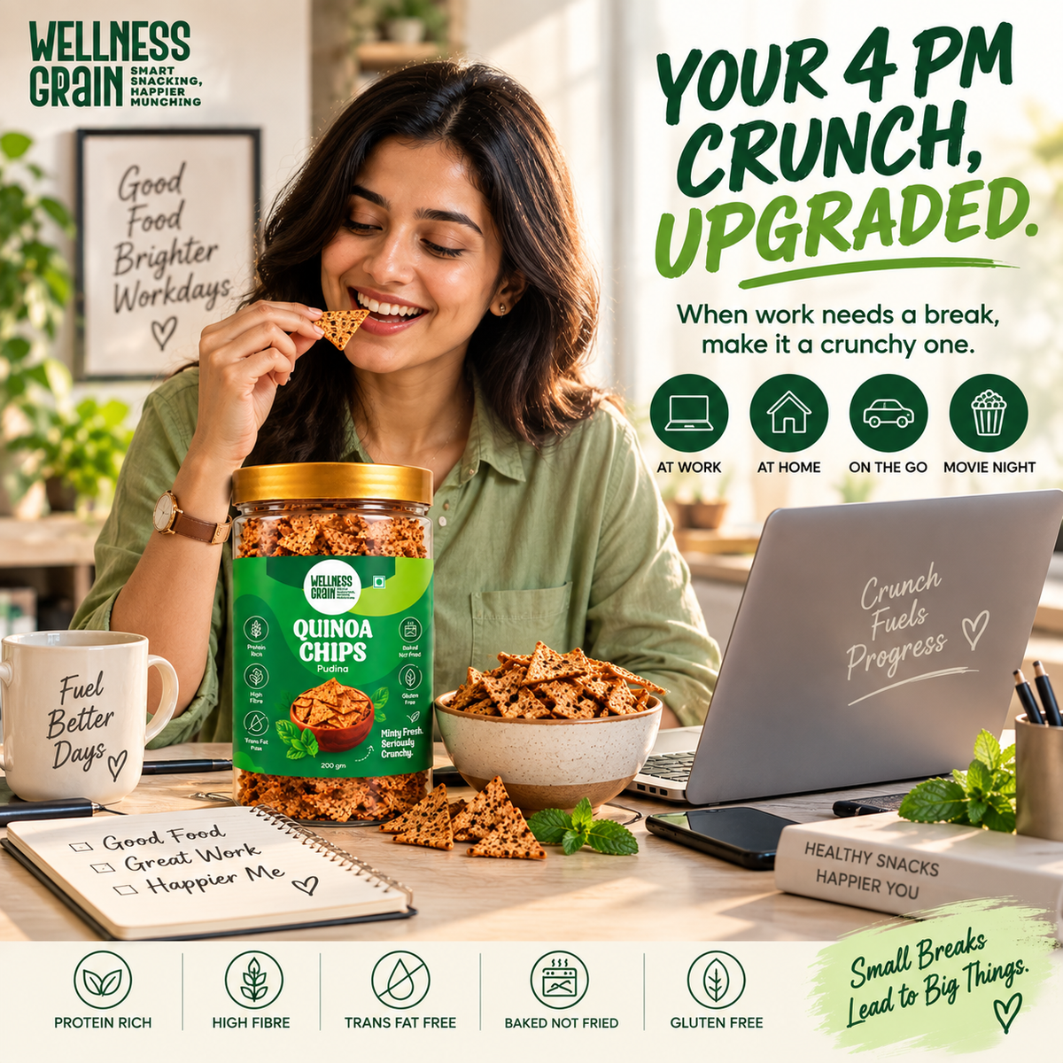 Quinoa Chips – Pudina | Baked, Protein-Rich & High-Fibre Snack