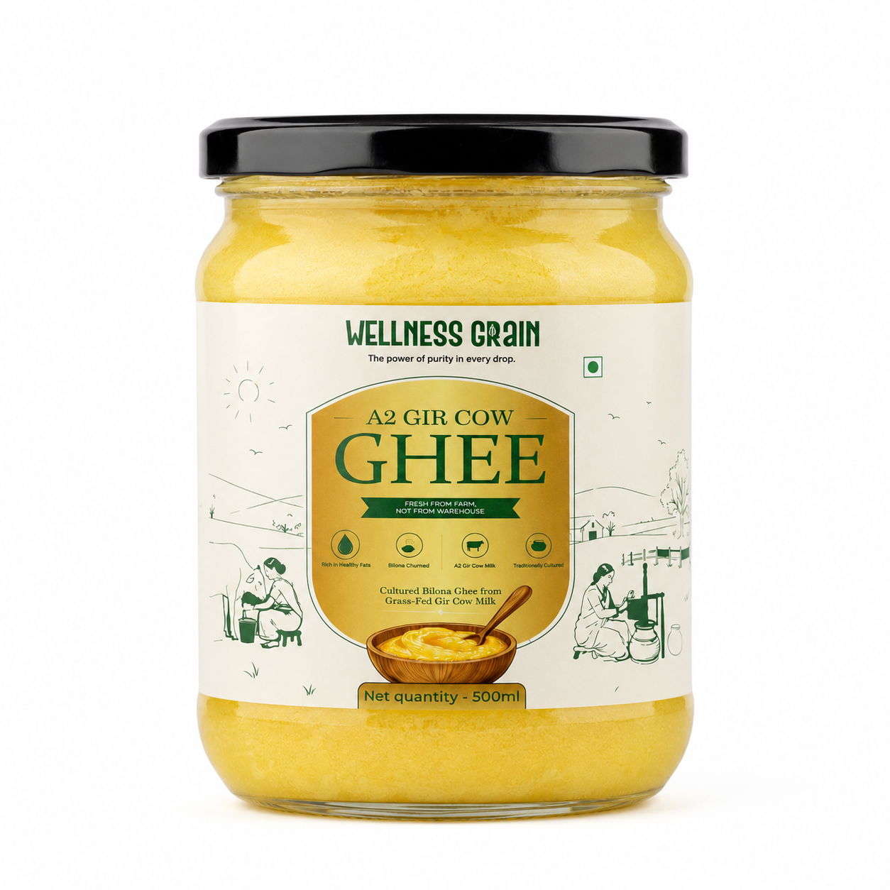A2 Gir Cow Bilona Ghee Fresh Batch | Lab Tested | Grass Fed