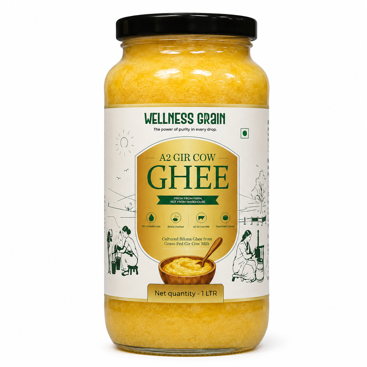 A2 Gir Cow Bilona Ghee Fresh Batch | Lab Tested | Grass Fed