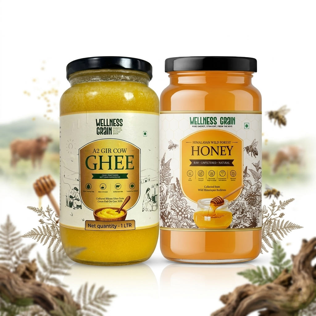 A2 Buffalo Bilona Ghee & Untamed Wild Forest Honey Combo