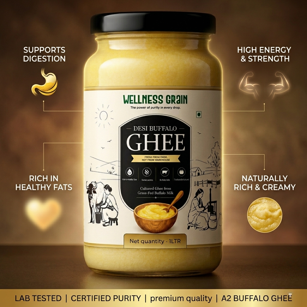 Pure A2 Gir Cow Bilona Ghee & A2 Buffalo Ghee - Combo