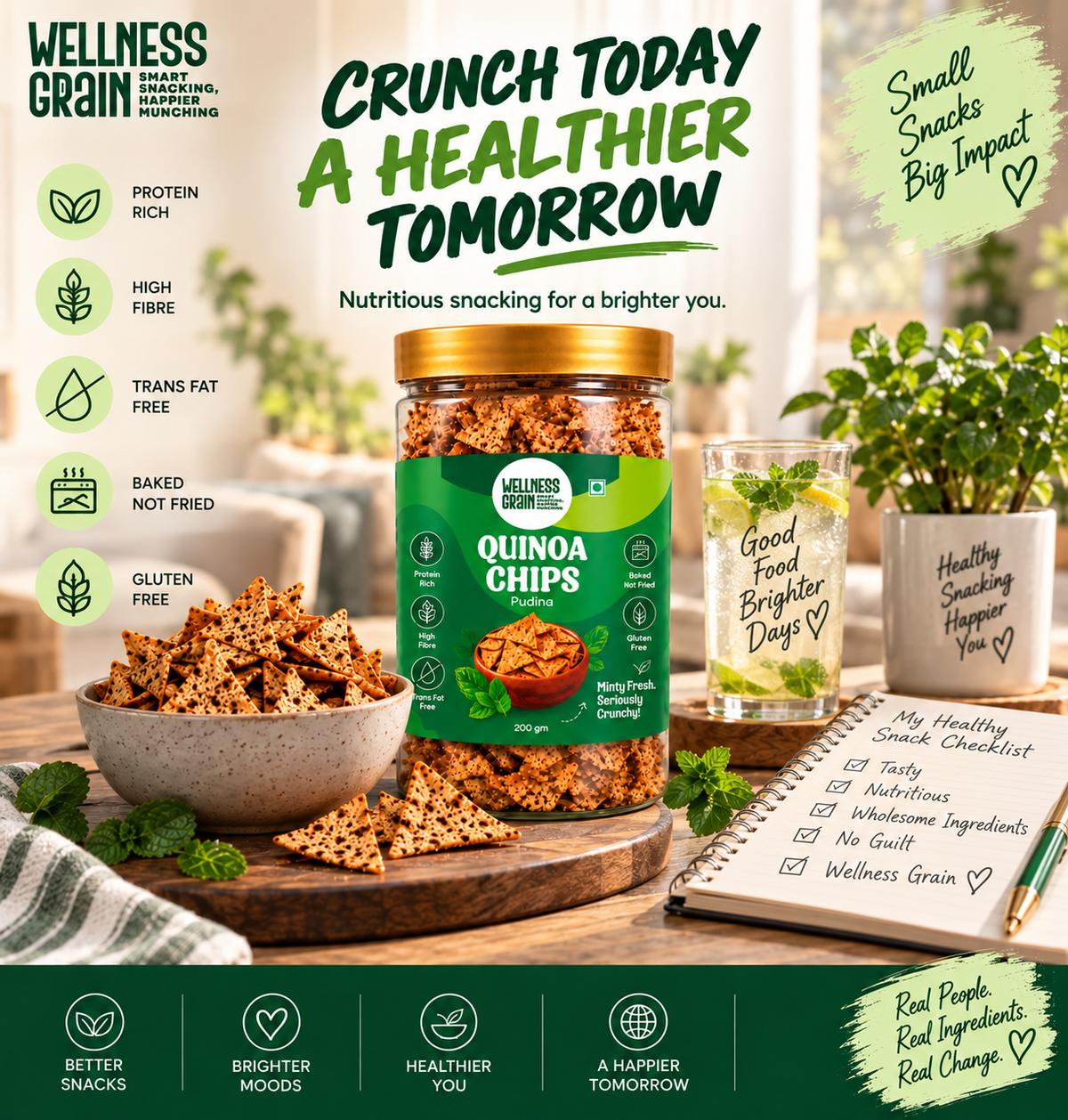 Quinoa Chips – Pudina | Baked, Protein-Rich & High-Fibre Snack