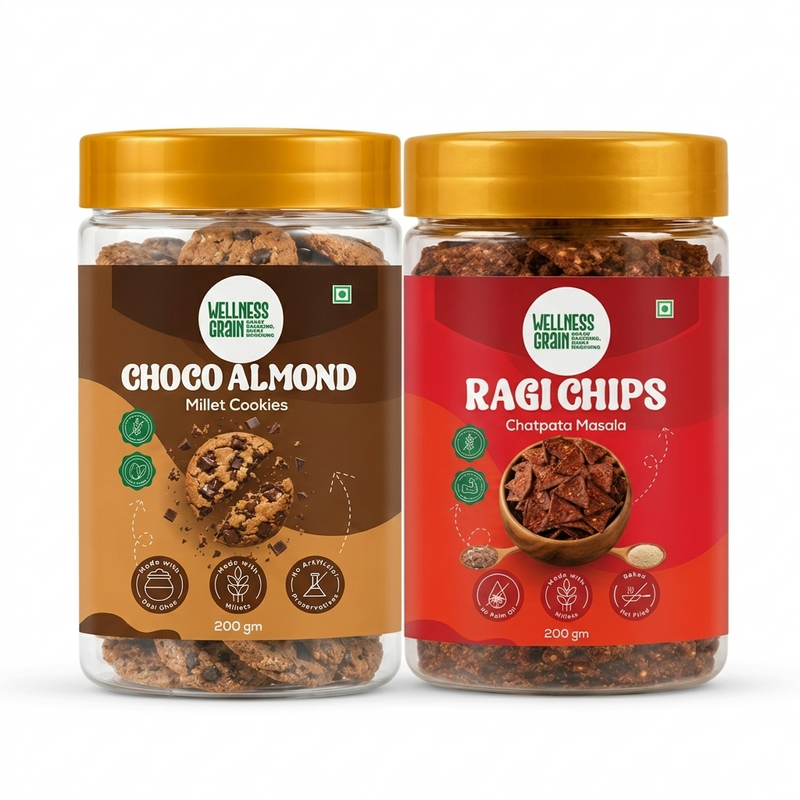 The Happy Tiffin Combo – Millet Cookies and Ragi Chips