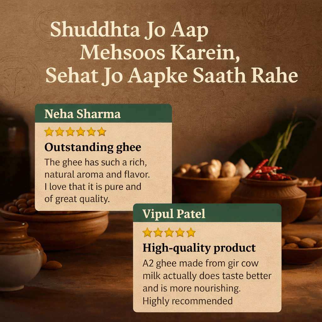 Close up of pure bilona ghee with natural golden colour