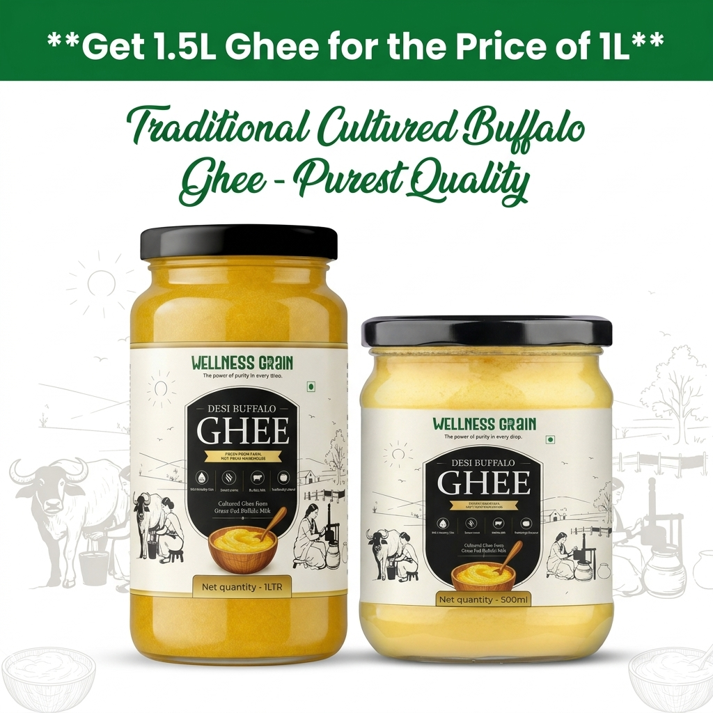 A2 Desi Buffalo Ghee (1L) + Get 500ml FREE