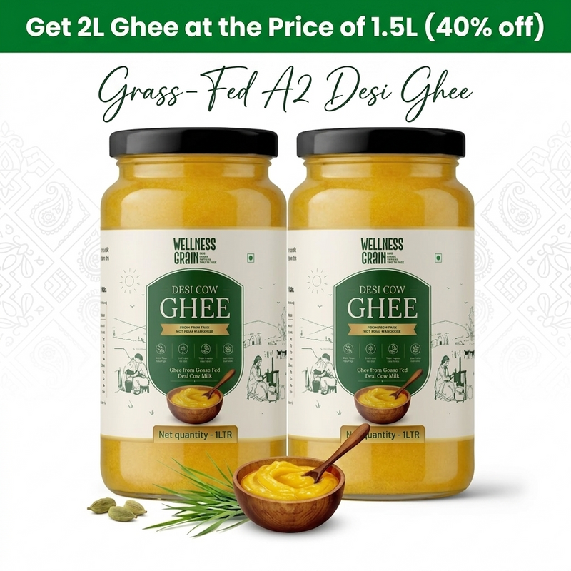 A2 Gir Cow Desi Ghee (2L Family Pack) | Pay for 1.5L, Get 2L