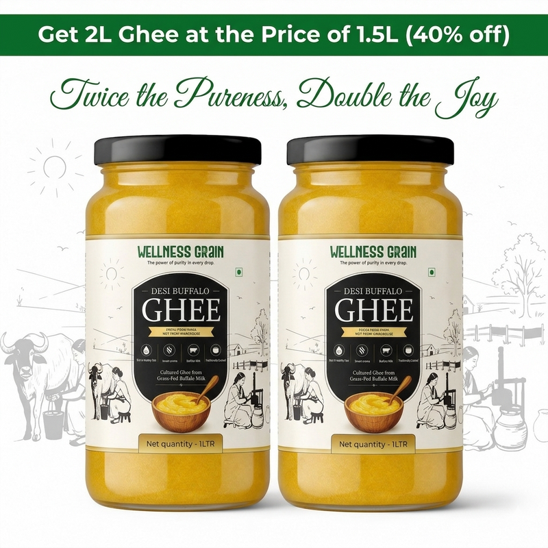 A2 Buffalo Bilona Ghee (2L Family Pack) | Pay for 1.5L, Get 2L