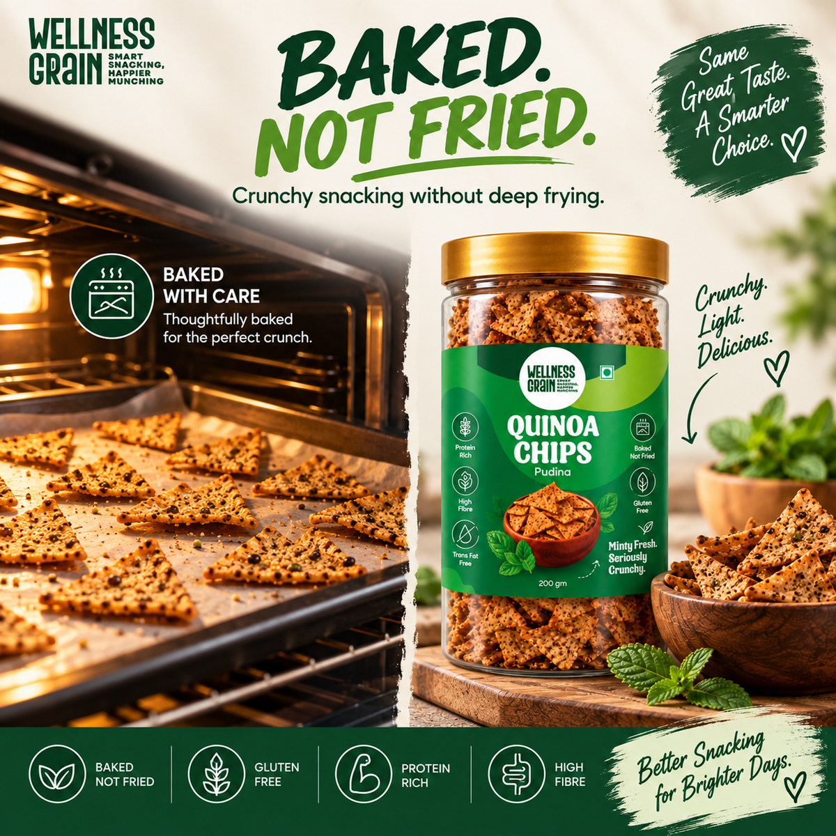 Quinoa Chips – Pudina | Baked, Protein-Rich & High-Fibre Snack