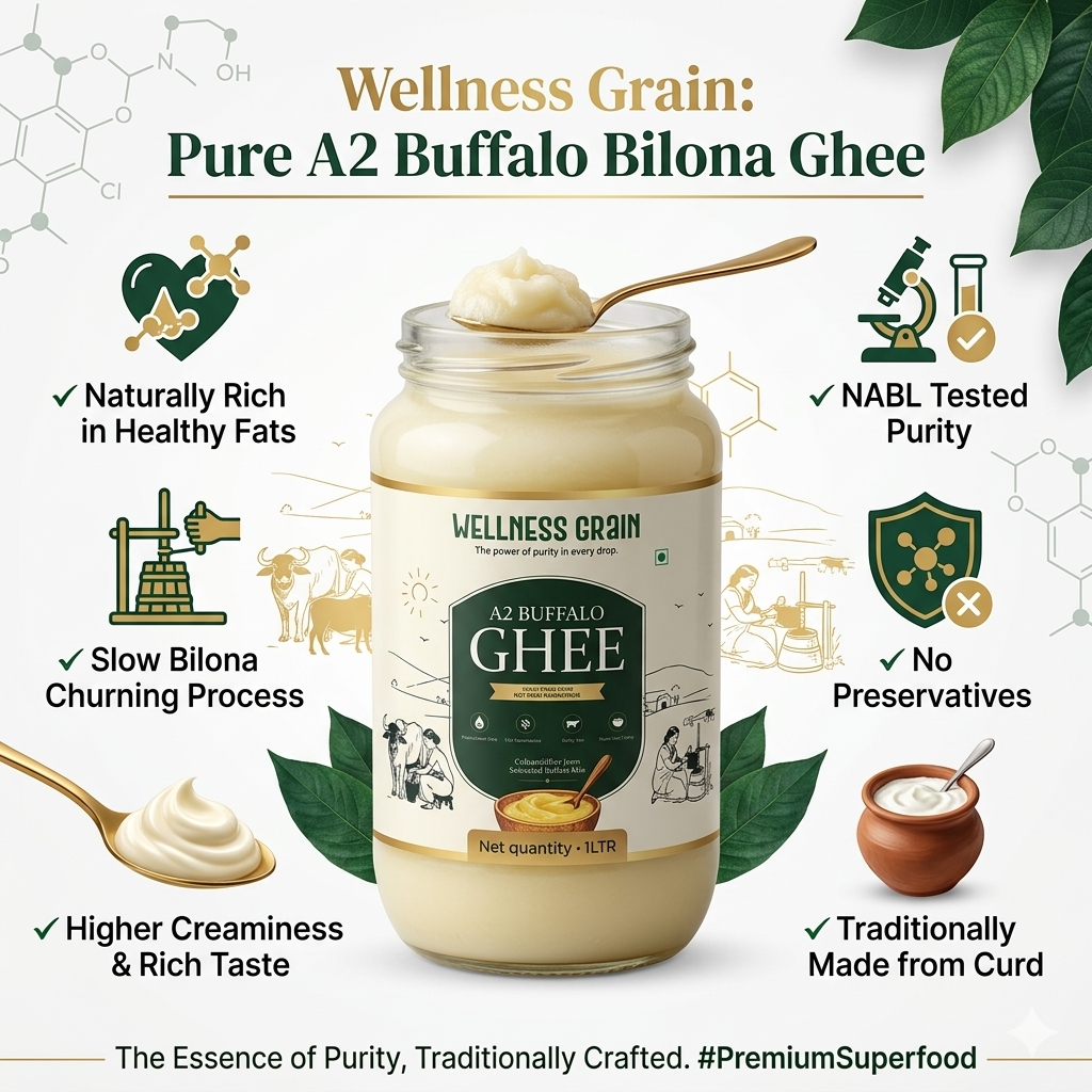 A2 Buffalo Bilona Ghee (2L Family Pack) | Pay for 1.5L, Get 2L