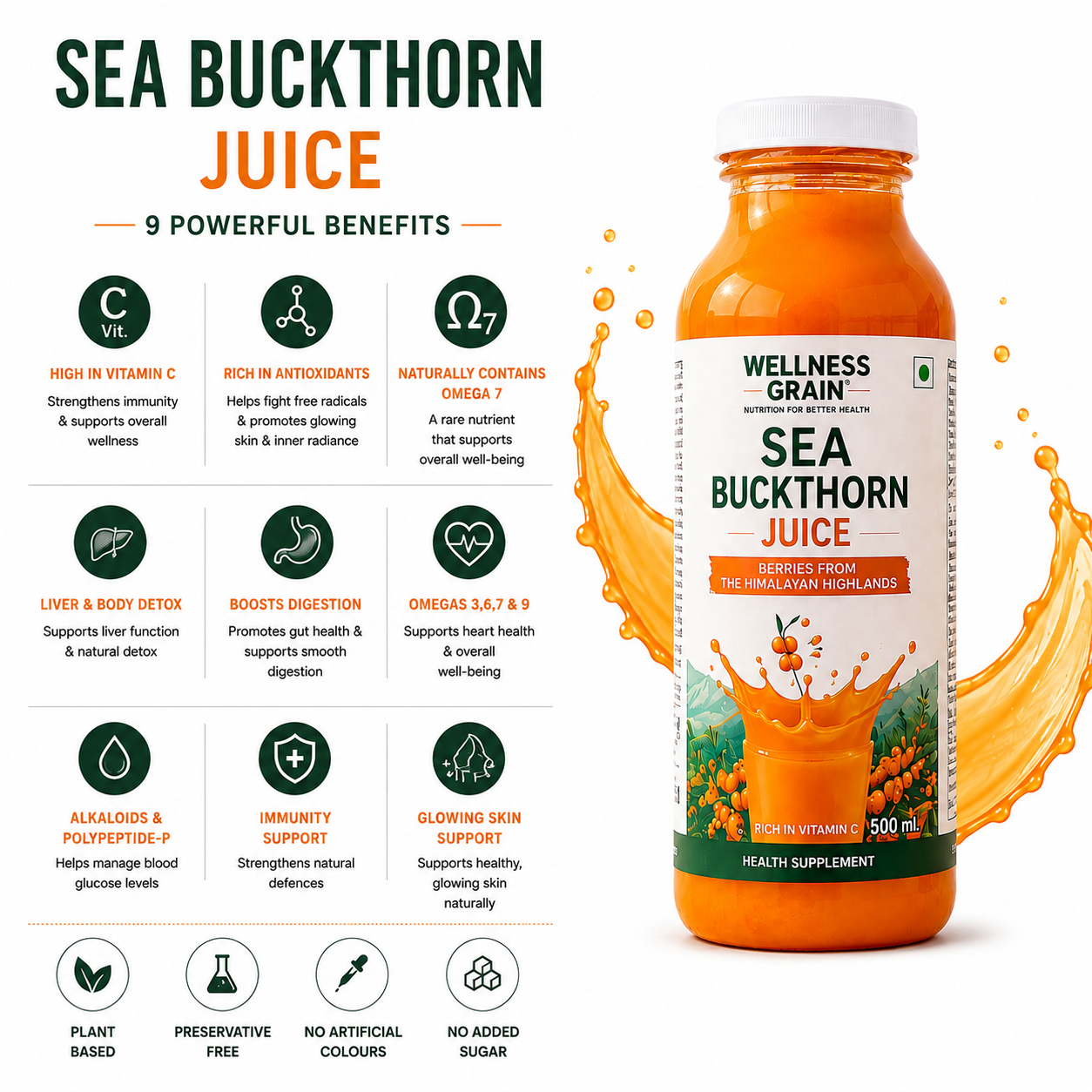 Sea Buckthorn Juice from Ladakh | Omega 3,6,7,9 & Vitamin C