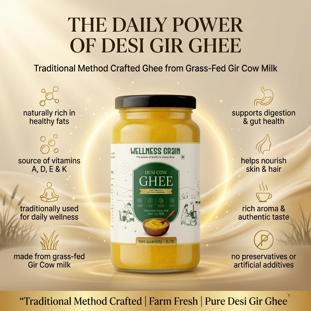 A2 Gir Cow Desi Ghee (Buy 1 Litre Get 1 Litre Free )