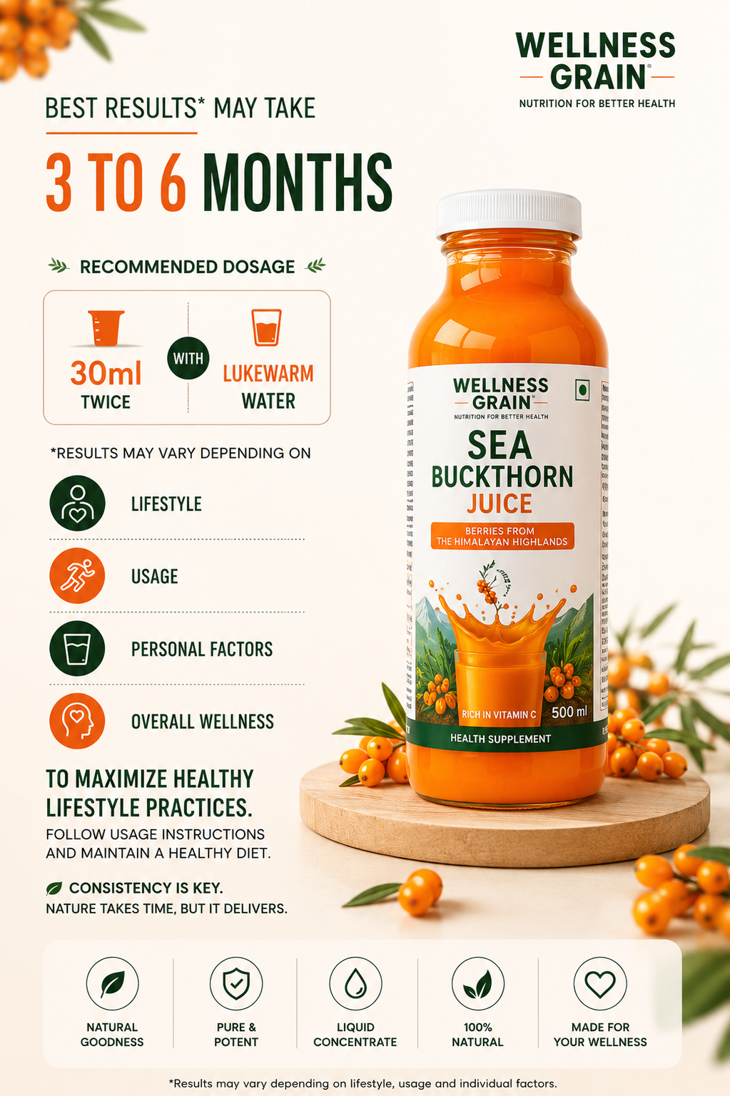Sea Buckthorn Juice from Ladakh | Omega 3,6,7,9 & Vitamin C