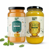 A2 Gir Cow Bilona Ghee & Raw Tulsi Honey Combo
