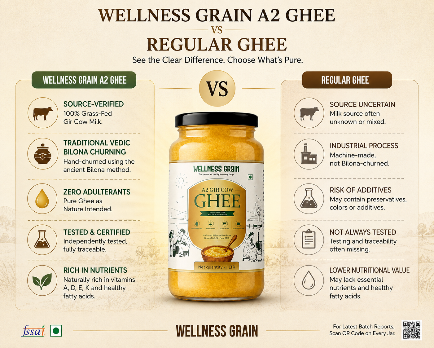 A2 Gir Cow Bilona Ghee Fresh Batch | Lab Tested | Grass Fed