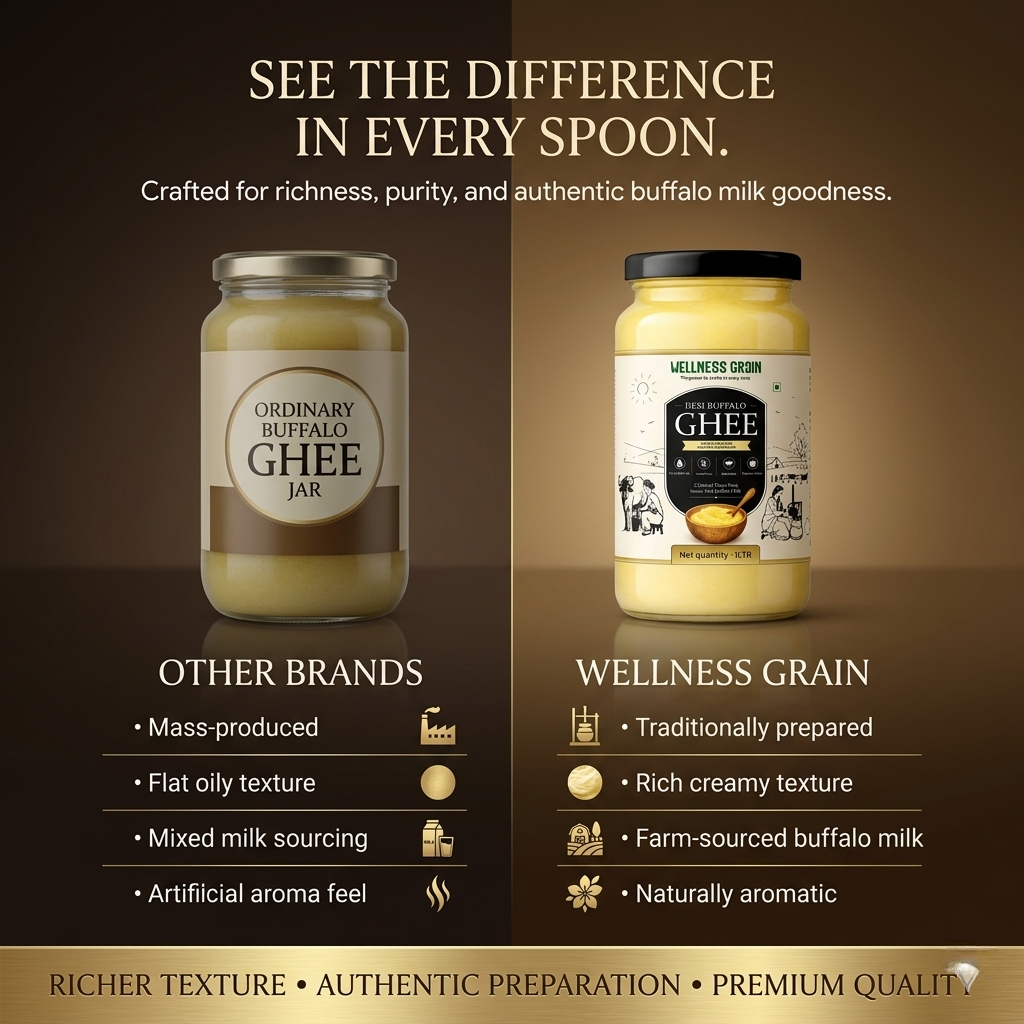 A2 Desi Buffalo Ghee – Cultured, Creamy & Traditionally Churned