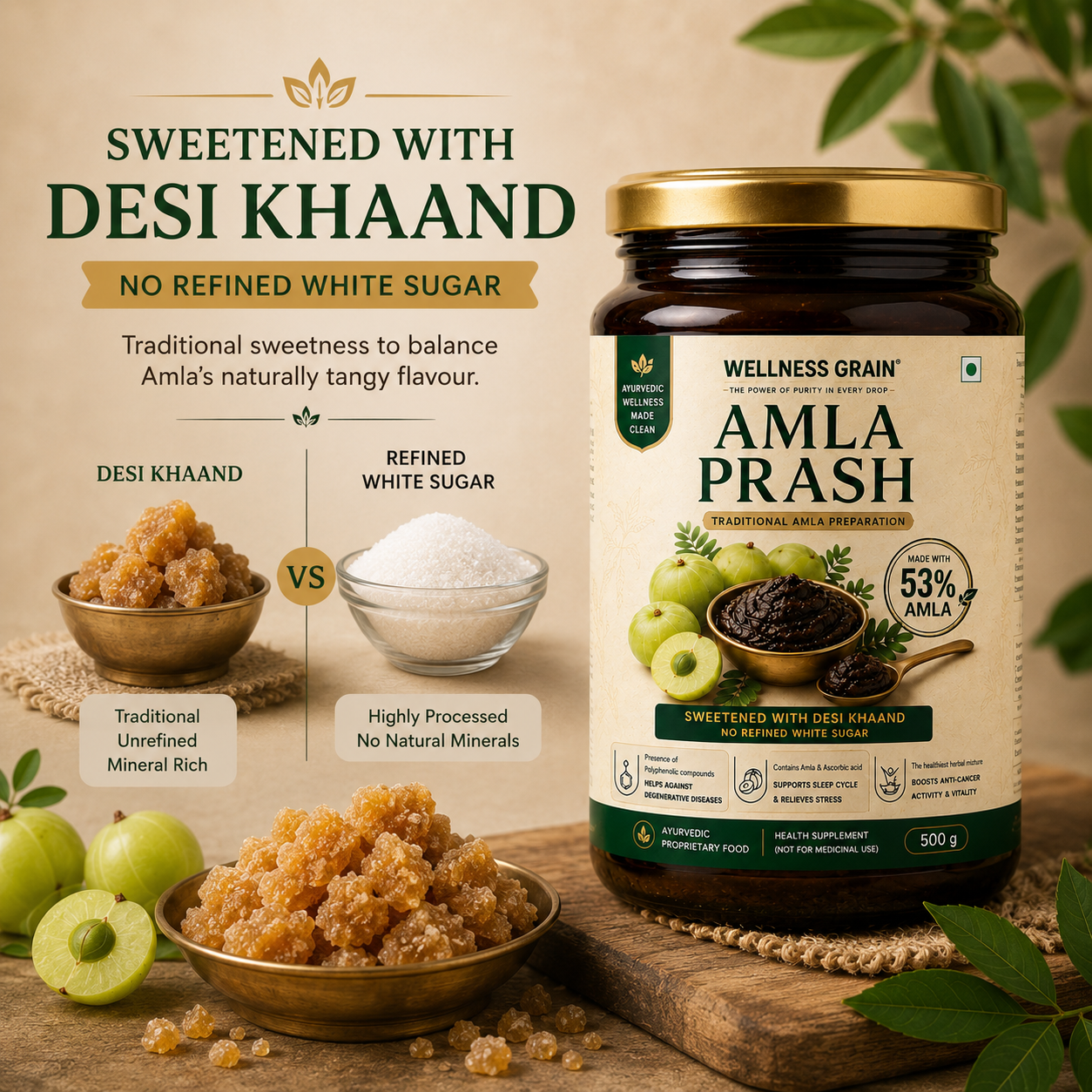 Amla Prash (350 gm) with 53% Amla, 31 Traditional Herbs & A2 Gir Cow Ghee, No Added Sugar (Buy 1 Get 1 Free )