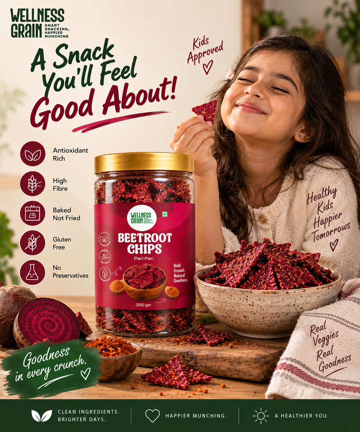 Beetroot Chips – Peri Peri | Baked, Gluten-Free & High-Fibre Snack