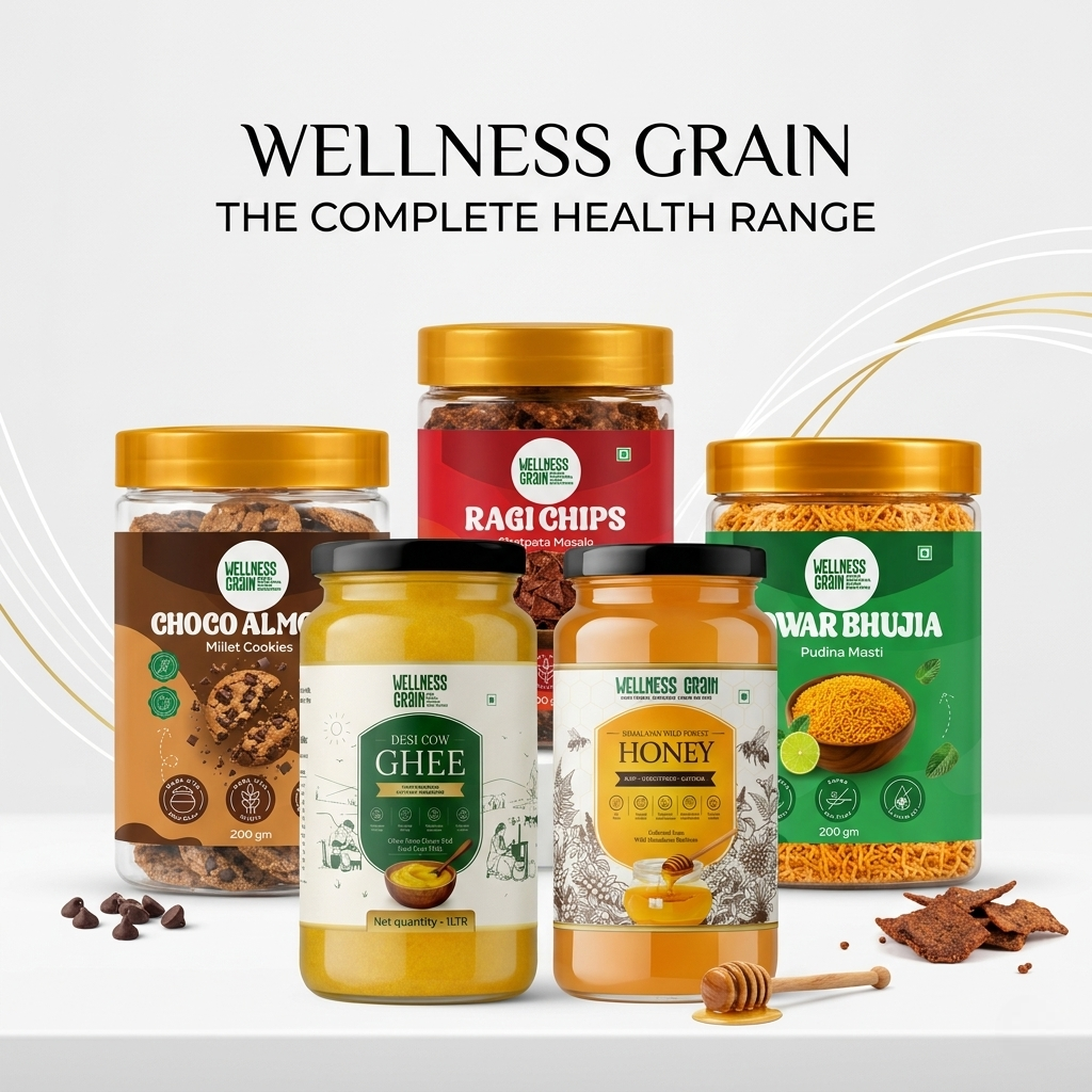 A2 Desi Ghee, Raw Honey & Trio of Millet Snacks - The Complete Kitchen Upgrade