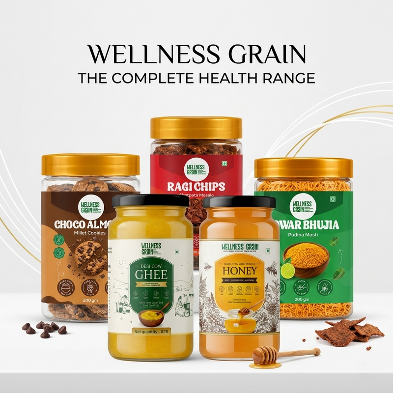 A2 Desi Ghee, Raw Honey & Trio of Millet Snacks - The Complete Kitchen Upgrade