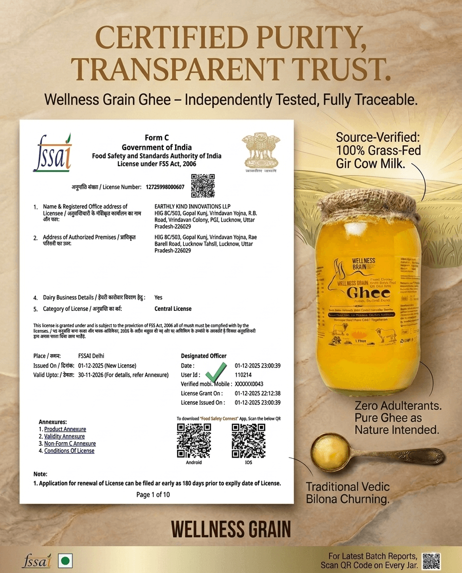 A2 Gir Cow Traditional Bilona Ghee Fresh Batch | Lab Tested | (Copy) - Wellness Grain