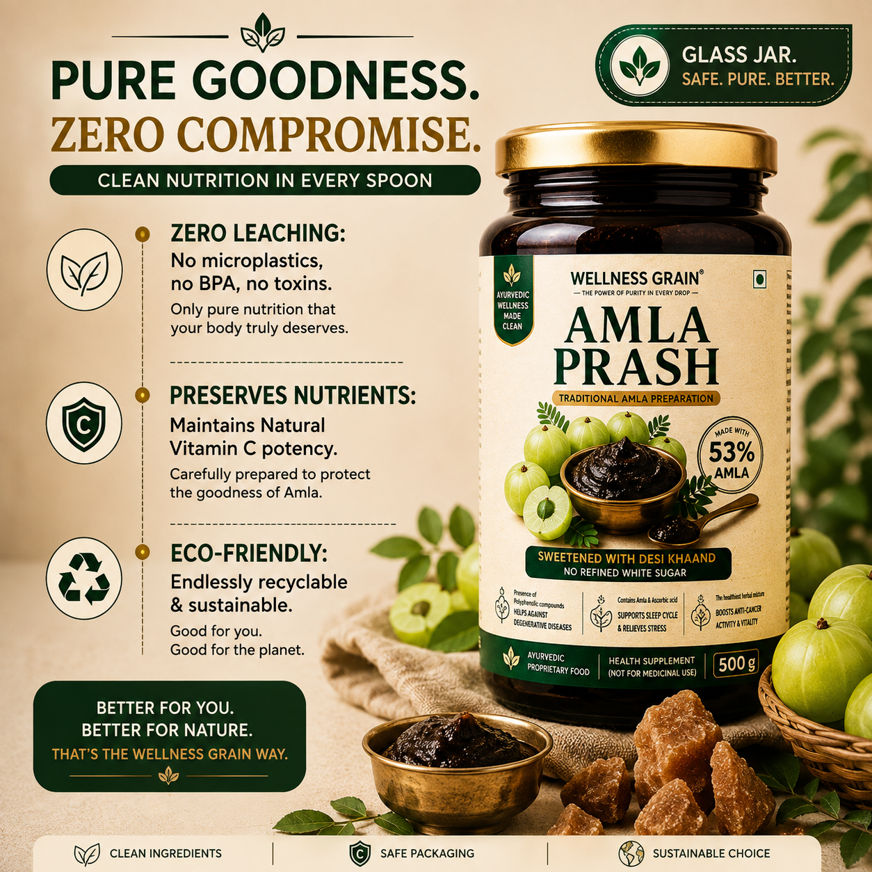 Amla Prash (350 gm) with 53% Amla, 31 Traditional Herbs & A2 Gir Cow Ghee, No Added Sugar (Buy 1 Get 1 Free )