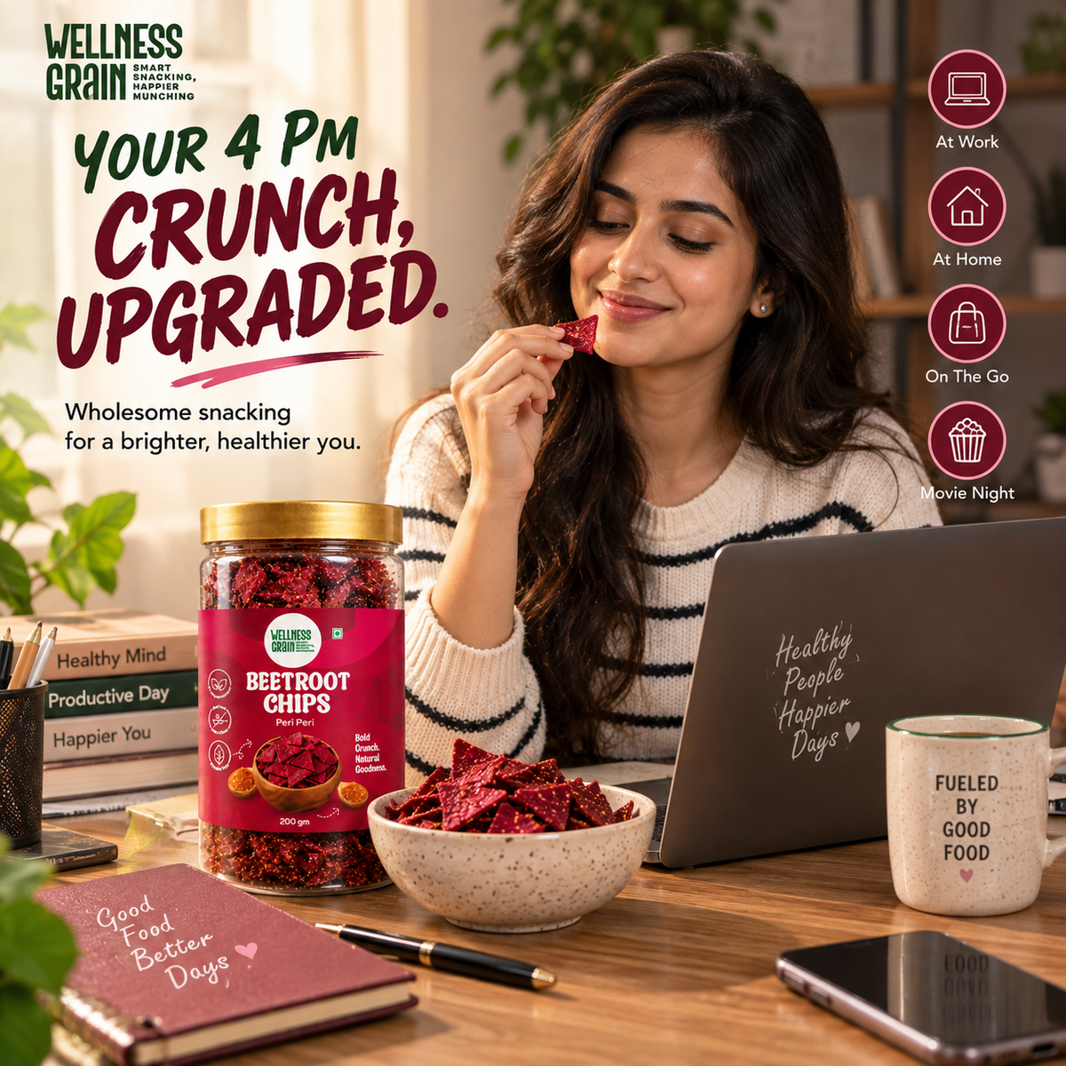 Beetroot Chips – Peri Peri | Baked, Gluten-Free & High-Fibre Snack