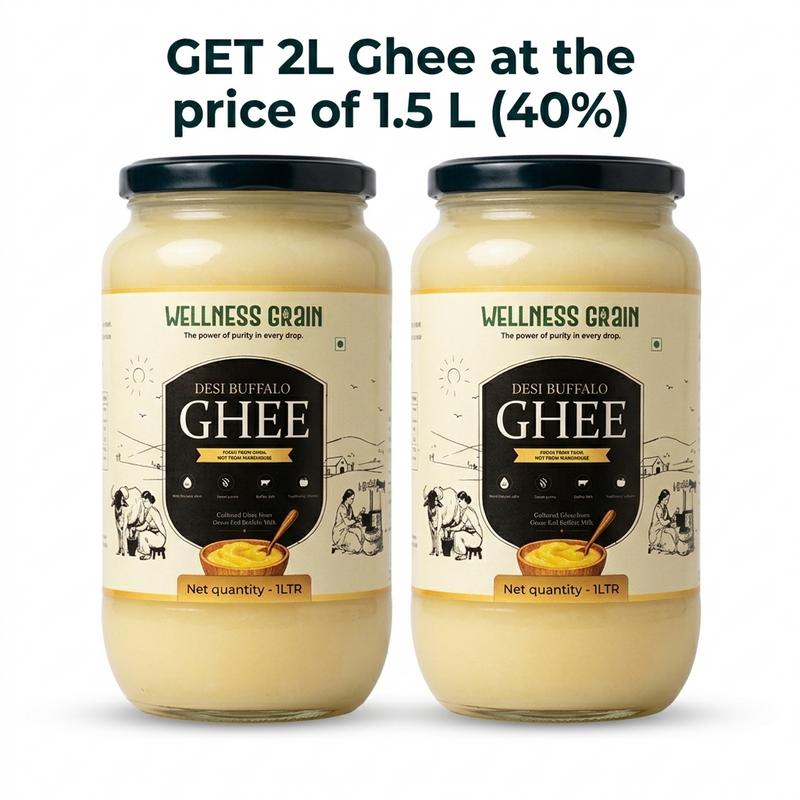 A2 Buffalo Bilona Ghee (2L Family Pack) | Pay for 1.5L, Get 2L