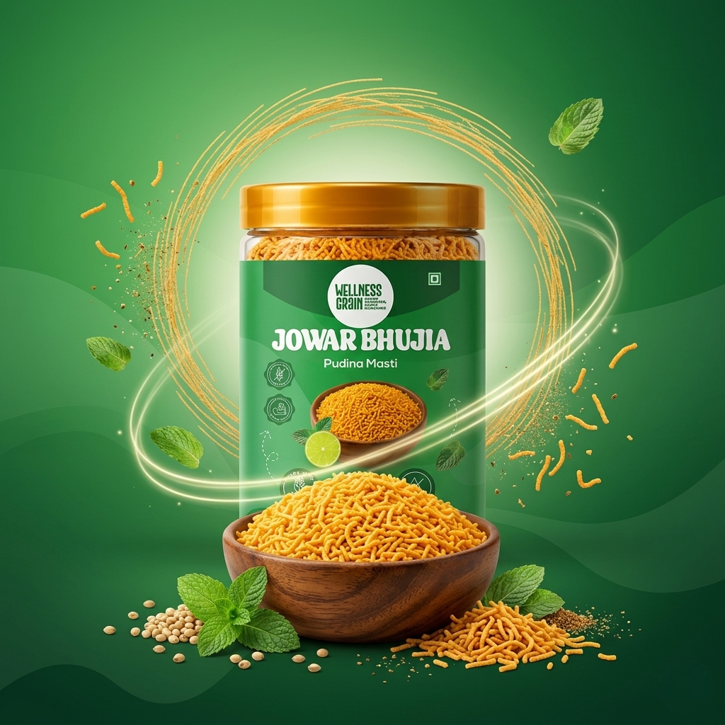 Jowar Bhujia – Pudina Masti | Baked| Zero Maida|No Palm oil