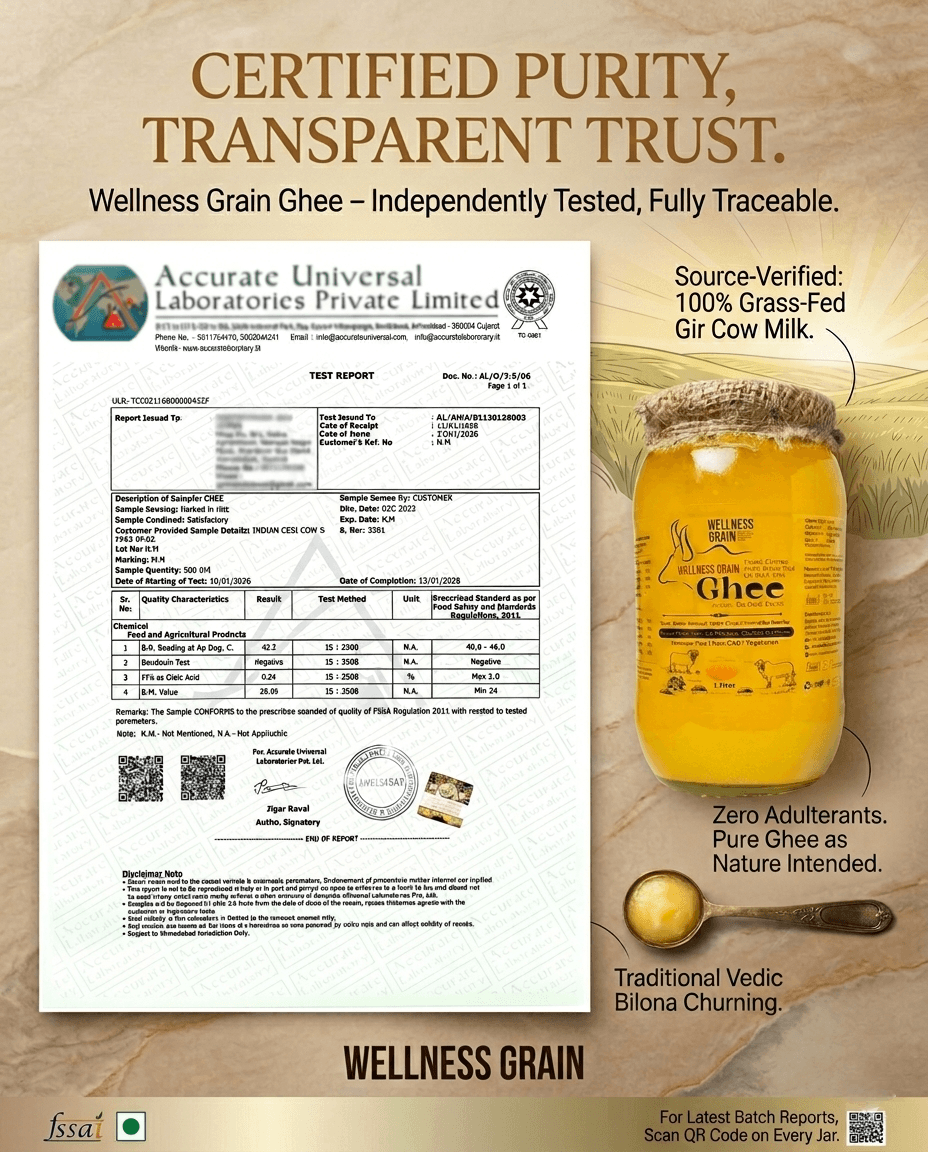 A2 Gir Cow Traditional Bilona Ghee Fresh Batch | Lab Tested | (Copy) - Wellness Grain